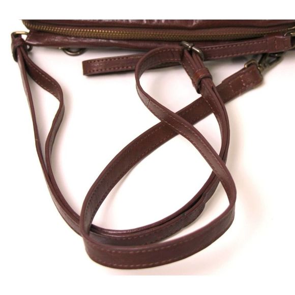 LUCKY BRAND BROWN GENUINE LEATHER ZIP SHOULDER BAG XBODY MESSENGER HANDBAG - Picture 7 of 12